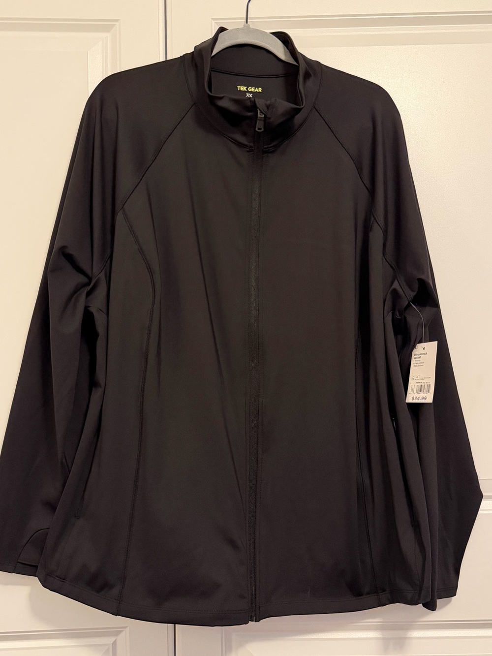 Tek Gear Ladies Black Full-Zip Performance Jacket with Stand Collar
